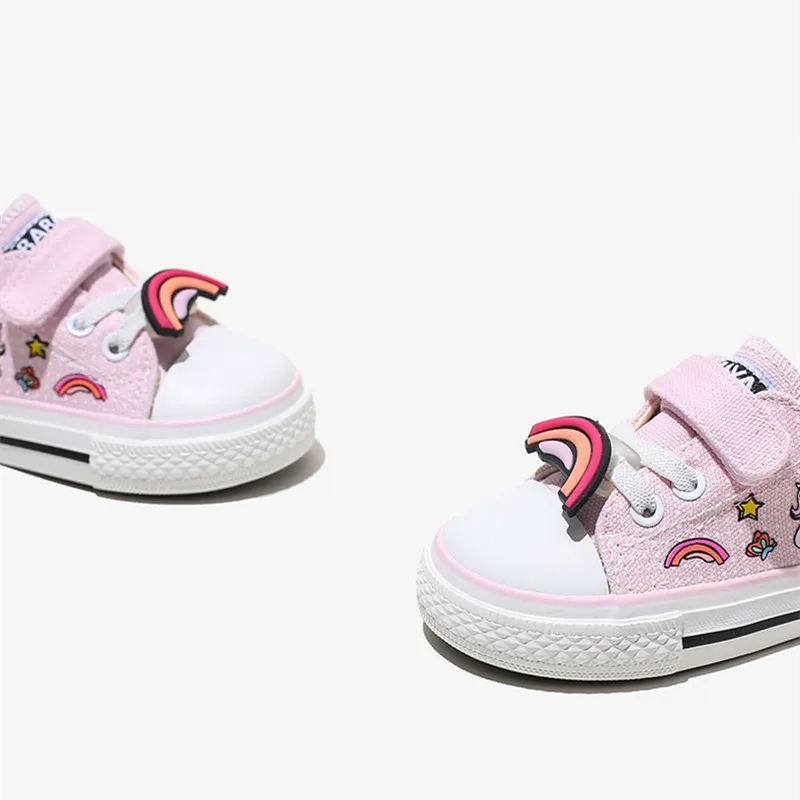 Babaya Baby Canvas Shoes Girls Breathable 1-3 Year Old 2023 Spring New Children Toddler Shoes Baby Girl Cartoon Casual Sneakers