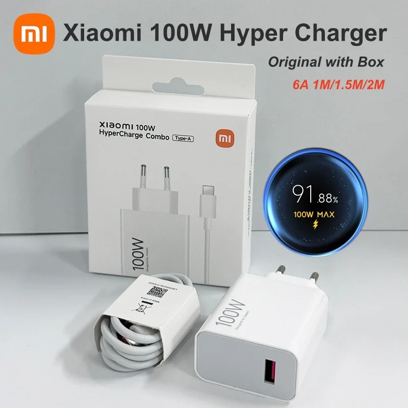 

Оригинальное зарядное устройство Xiaomi Poco F8 X8 Pro F8 Ultra 100W с турбо-быстрой зарядкой, адаптер EU, кабель Type-C, для Xiaomi 17 Pro Ultra, Redmi K90, K80