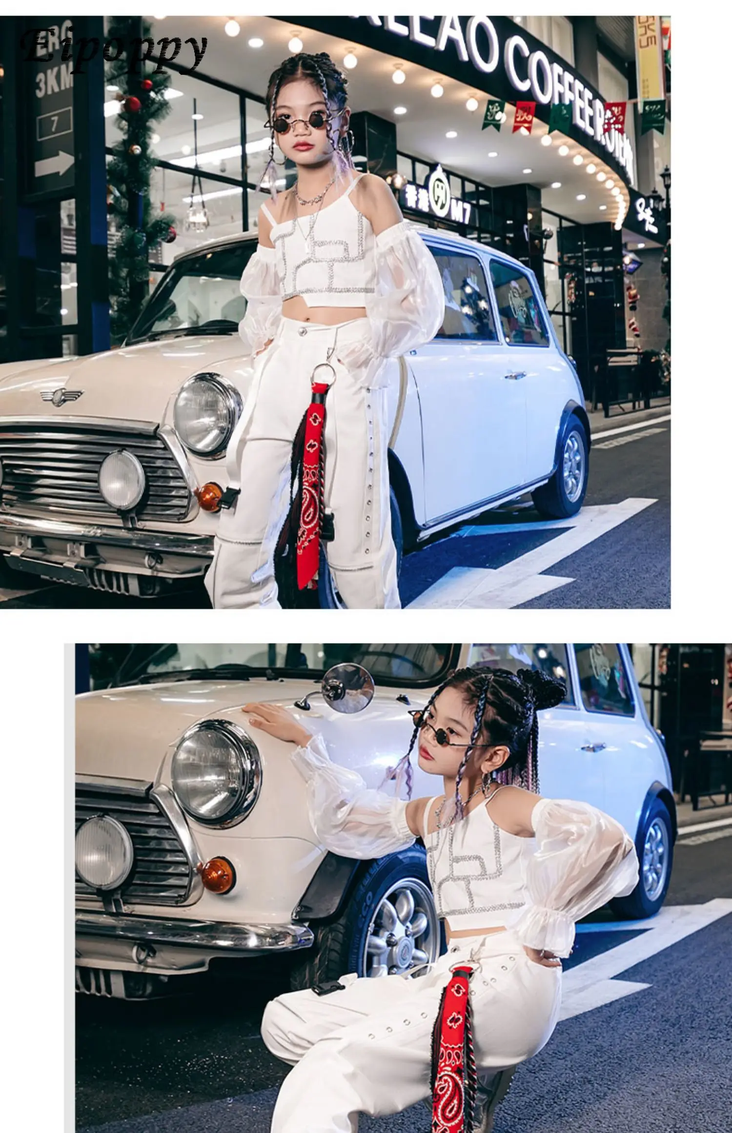 子供のジャズダンススーツ、女の子のモデルのウォーク服、子供のヒップホップウェア、ストリートダンス