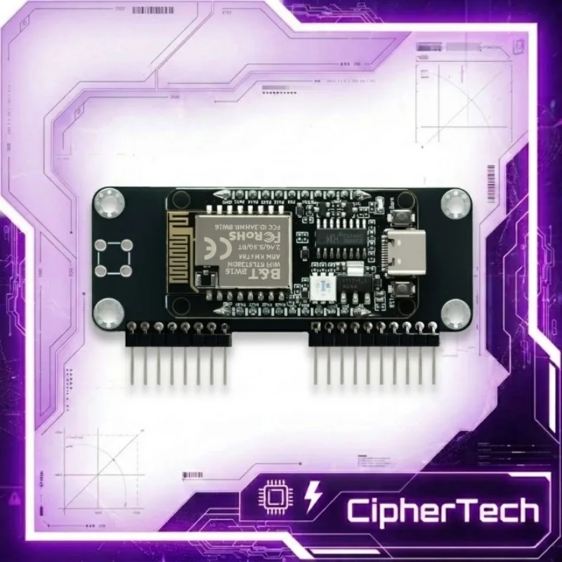 

Плата разработки двухдиапазонного Wi-Fi RTL8720DN BW16 (2.4G/5G) с модулем GPIO и предустановленной прошивкой, анализатор беспроводных сетей IoT
