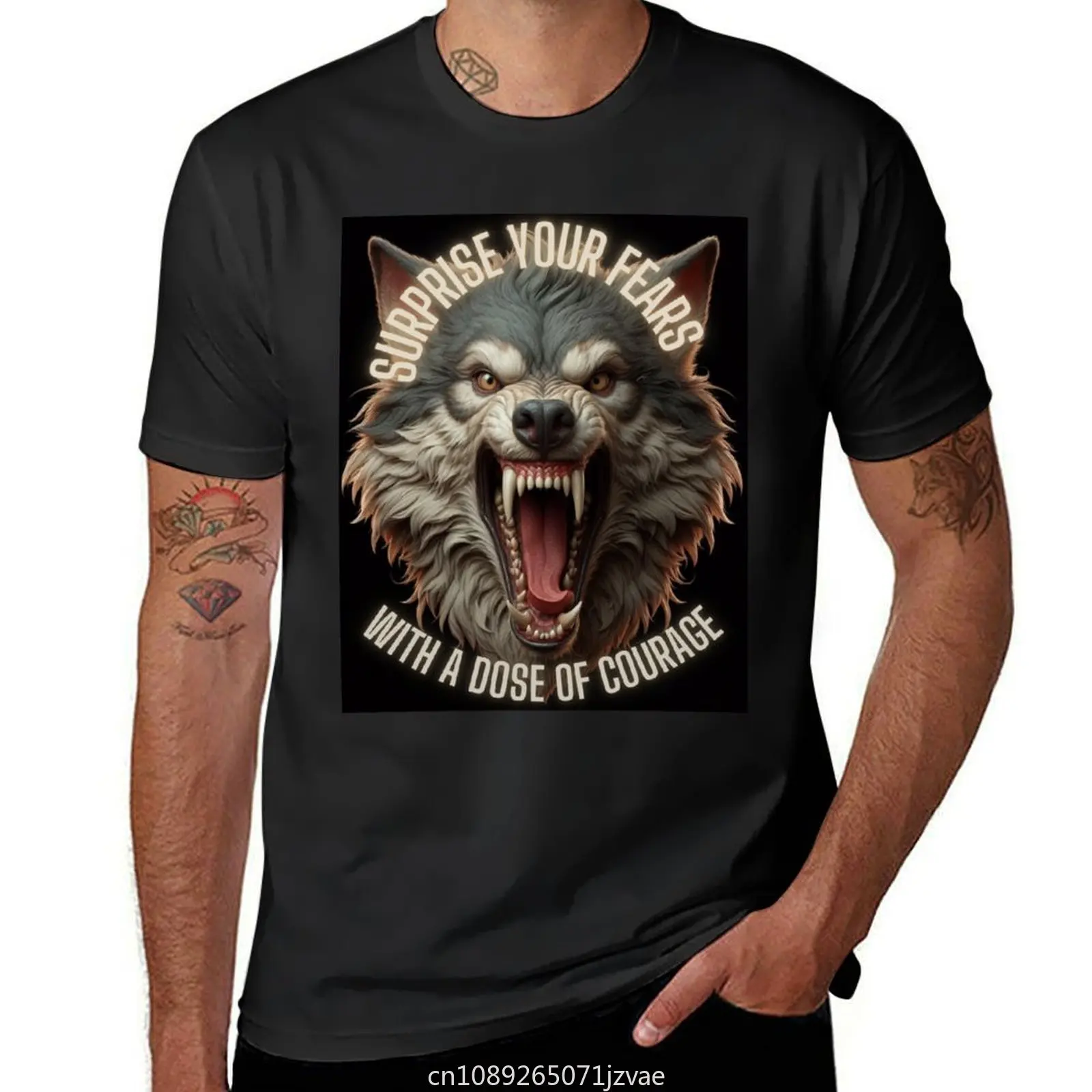 Motivational phrase with a fierce Wolf T-Shirt quick-drying new edition Blouse mens graphic t-shirts pack