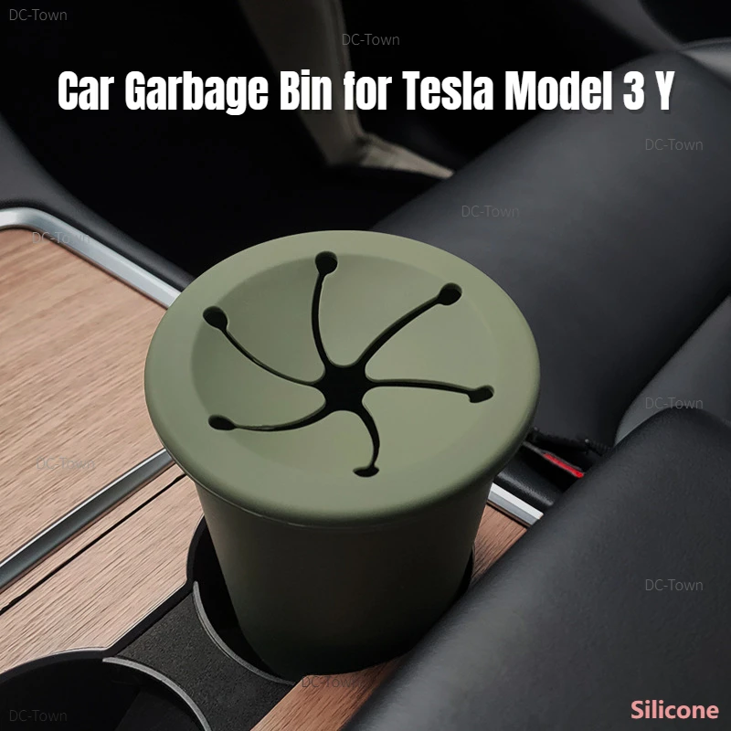 Central Control Trash Can for Tesla Model 3 Y Car Armrest Box Garbage Bin Creative Storage Cup Box Multifunctional Garbage Bin