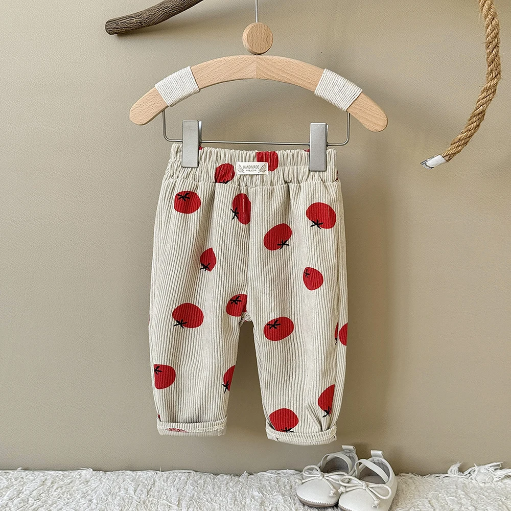 MILANCEL Babyhosen 6M-3T Baby Jungenhosen Niedliche Schleifen-Punkte Kleinkind Freizeithosen Herbst Cordhosen für Babymädchen – Detail 35