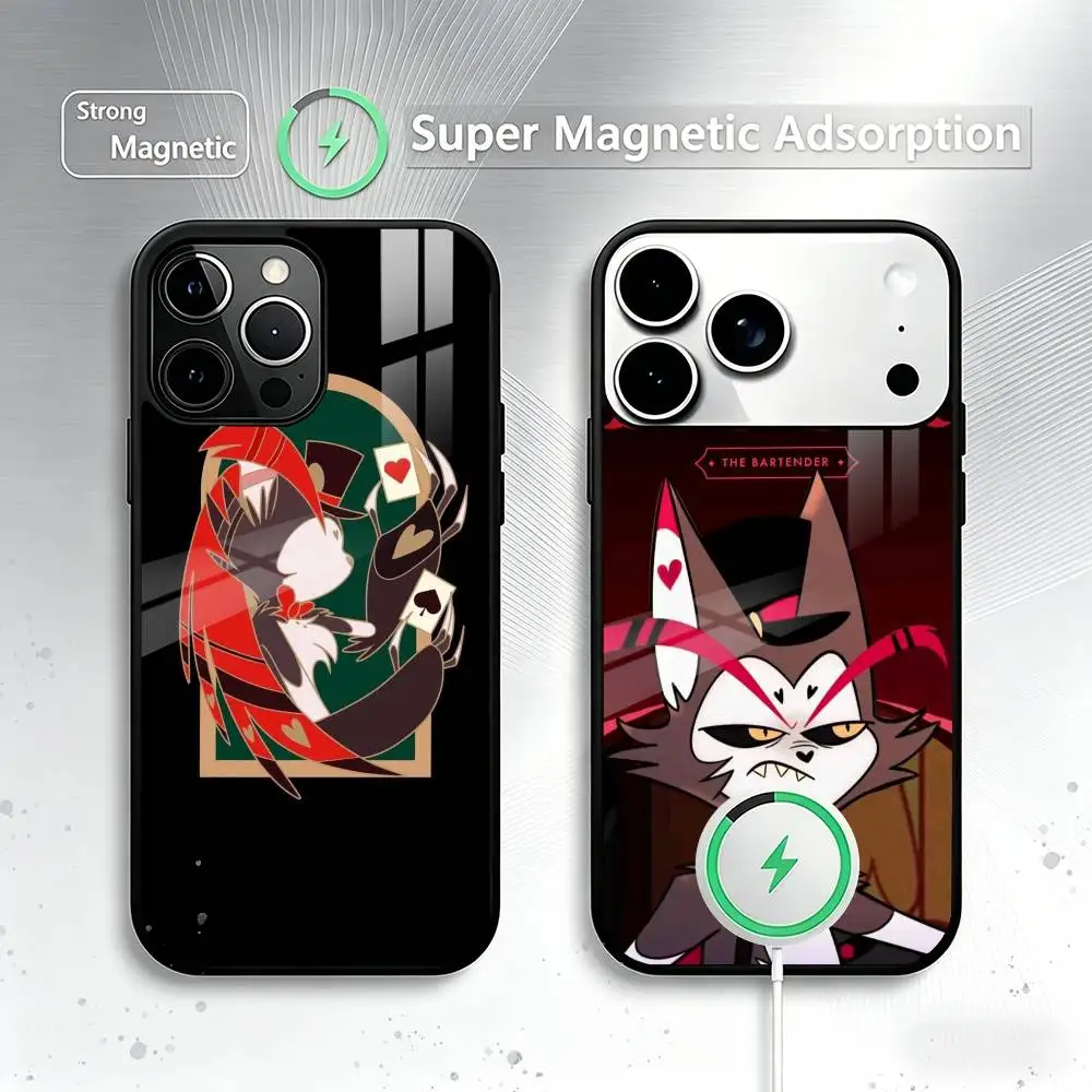 

H-Husk Hazbin Hotel Graphics Phone Case For iPhone17,16,15,14,13,12,11 Plus,Pro Magnetic with Magsafe Wireless Charging