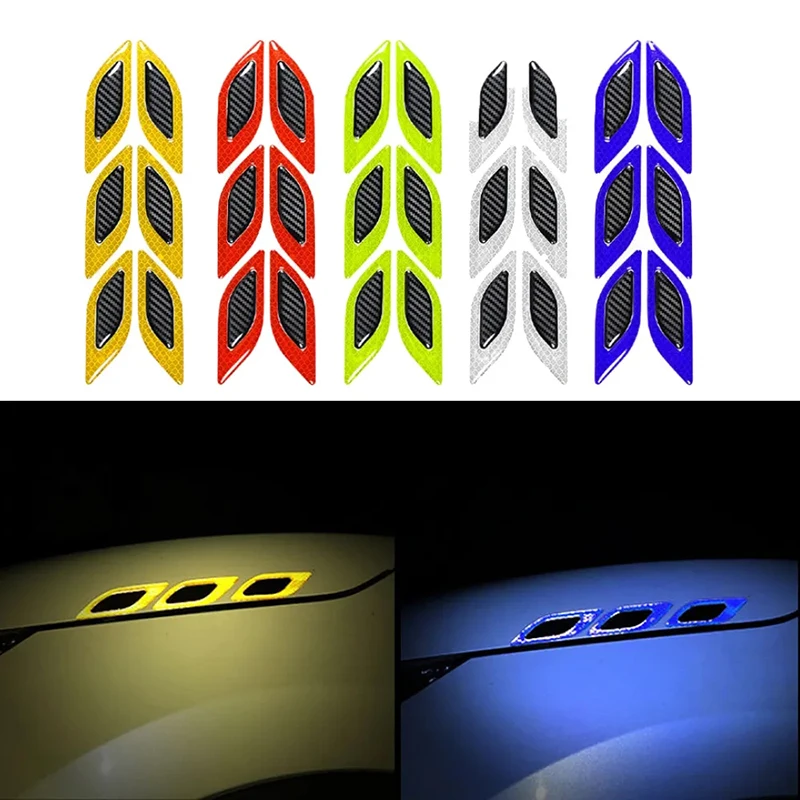 Car Reflective Decorative Stickers Carbon Fiber Pattern Door Bowl Door Rearview Mirror Wheel Eyebrow Bumper Anti-collision Strip