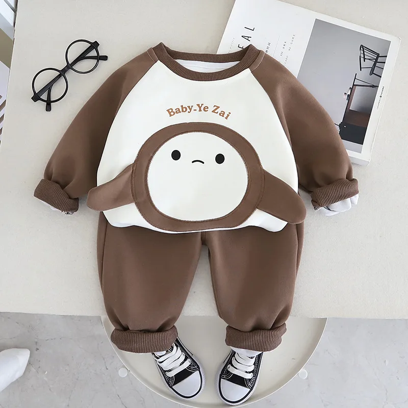 80-120cm Baby Boys Girl Clothes Set Kids Cartoon Sweatshirt and Pants 2pcs Outfit Fashion Children Tracksuits Boys Sports Sets