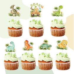 Dinosaur Paper Cake Topper Wedding Birthday Party Decorations Kids Jungle Safari Dino Theme Party Cake Decor Baby Shower Decor