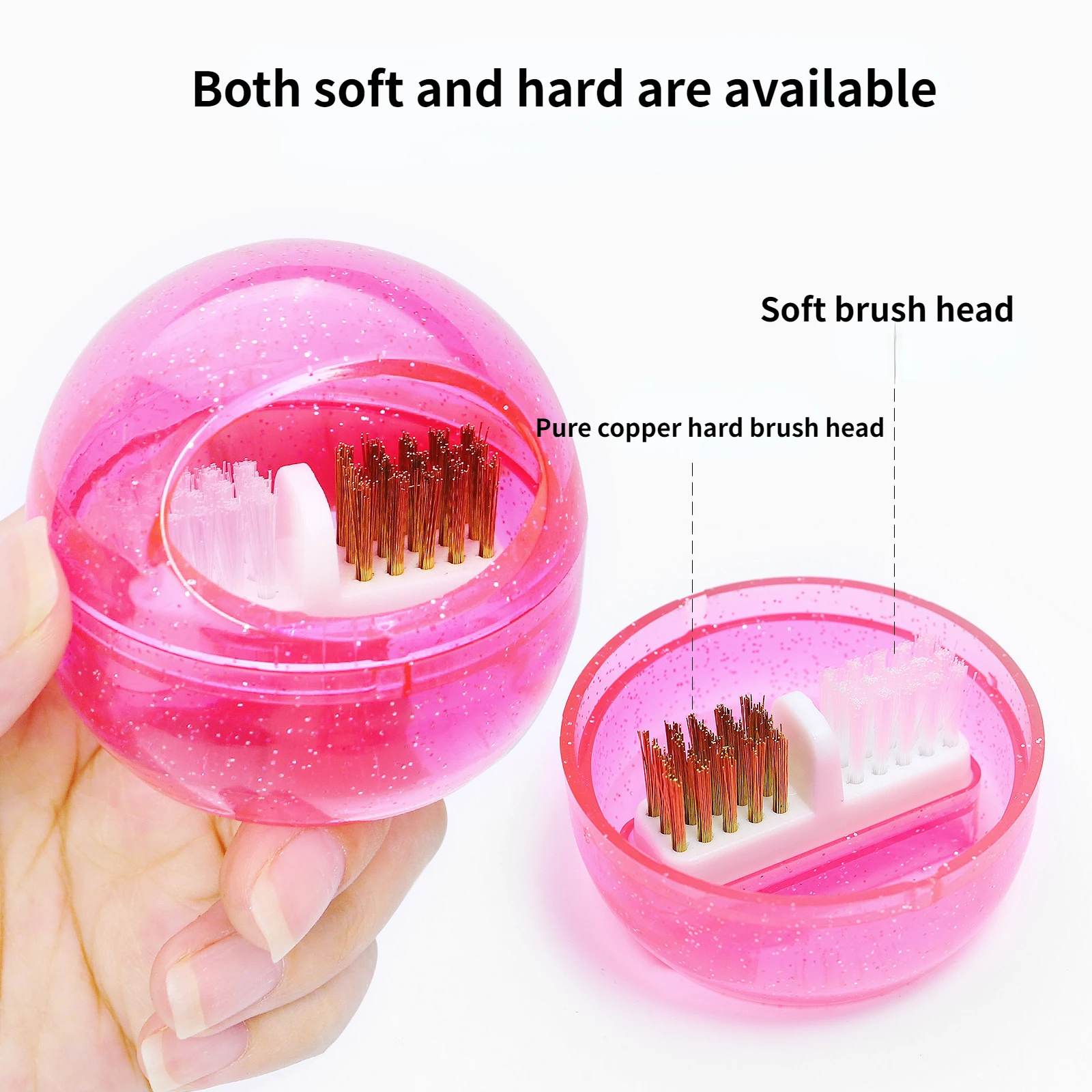 Nail Drill Bit Cleaning Brush Copper Wire Remove Dust Cleaning Case Soft Hard Drill Grinding Head Brush Cleaner Nail Art Tools