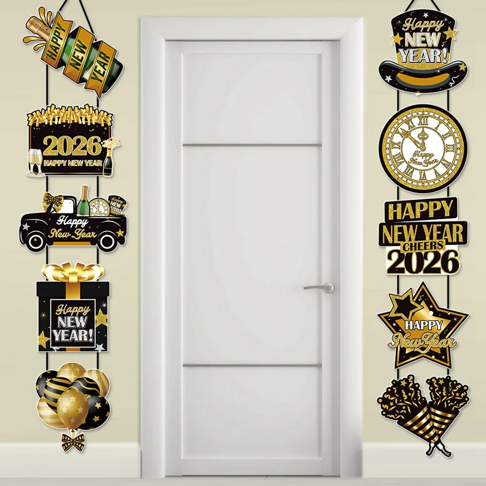 

New Year's Eve & New Year Party Decorations - Door Hangers, Banner, Doorway Ornaments & Party Scene Setup Supplies
