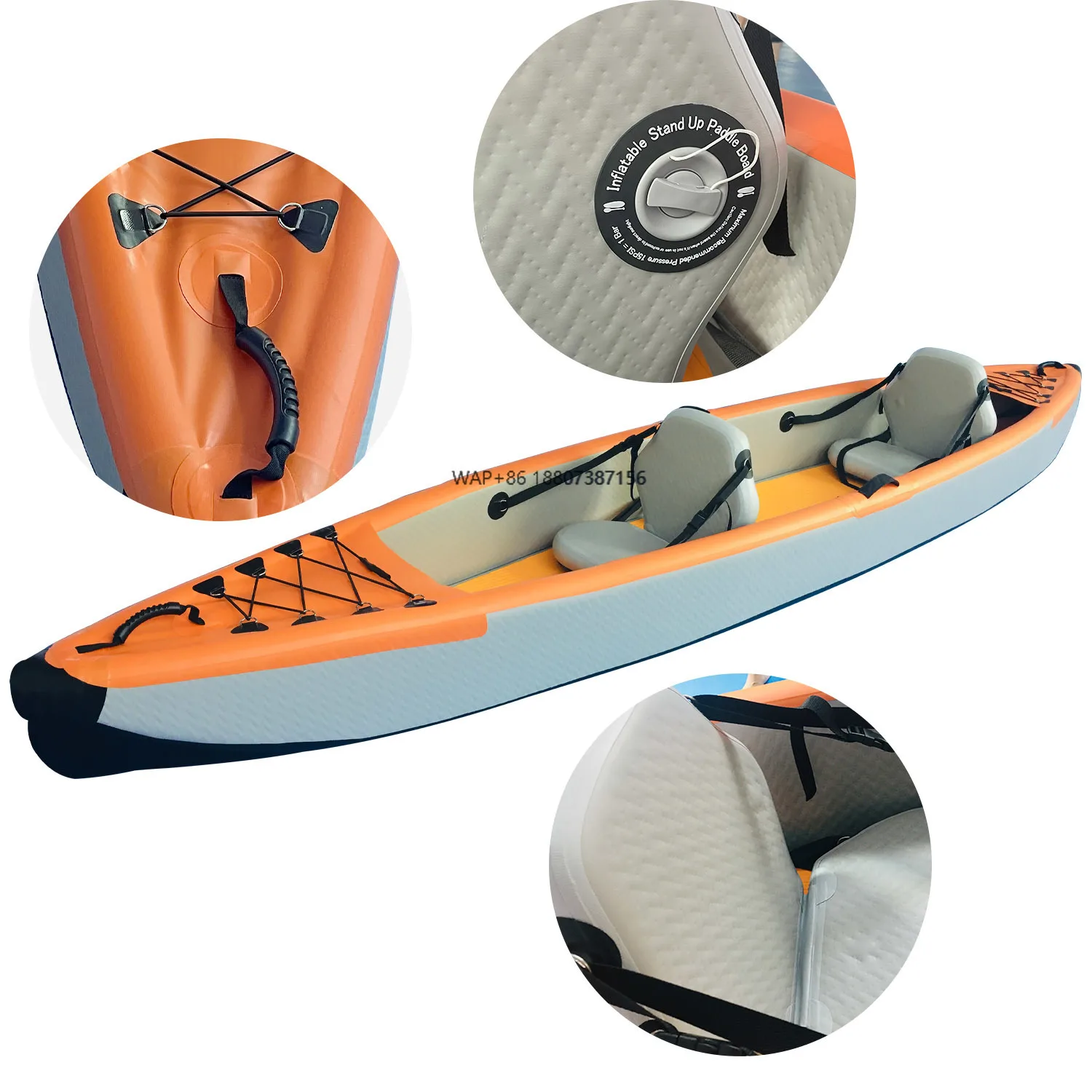 

High quality 2m inflatable double kayak kayak PVC material paddle accessories kayak fishing directly from China