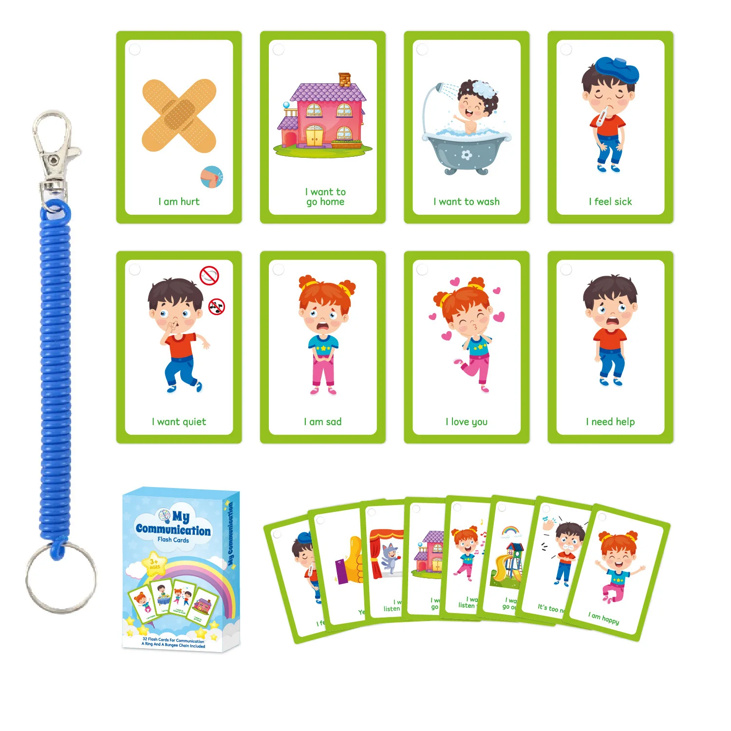 Bview Art Special Needs Communication Cards for Kids - Nonverbal Visual Aid, Autism Learning Tools & Cognitive Prompt Cards
