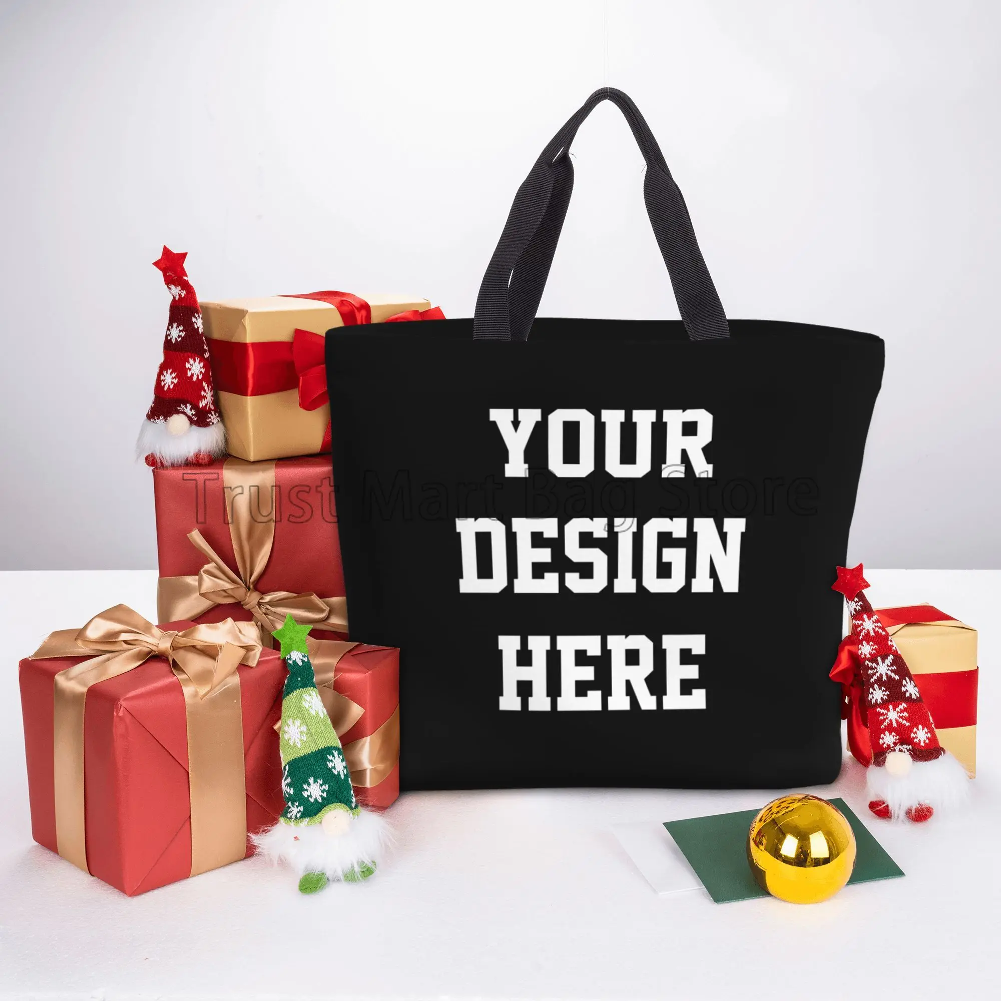 Personalized Large Capacity Tote Bag for Women Add Your Design Custom Shopping Handbag with Image Reusable Shoulder Bag