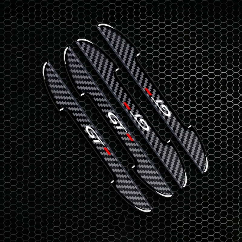 4PCS Carbon Fiber Protective Strip Car Side Door Edge Protector Anti-collision Sticker For Peugeot gt gti gtline Car Accessories