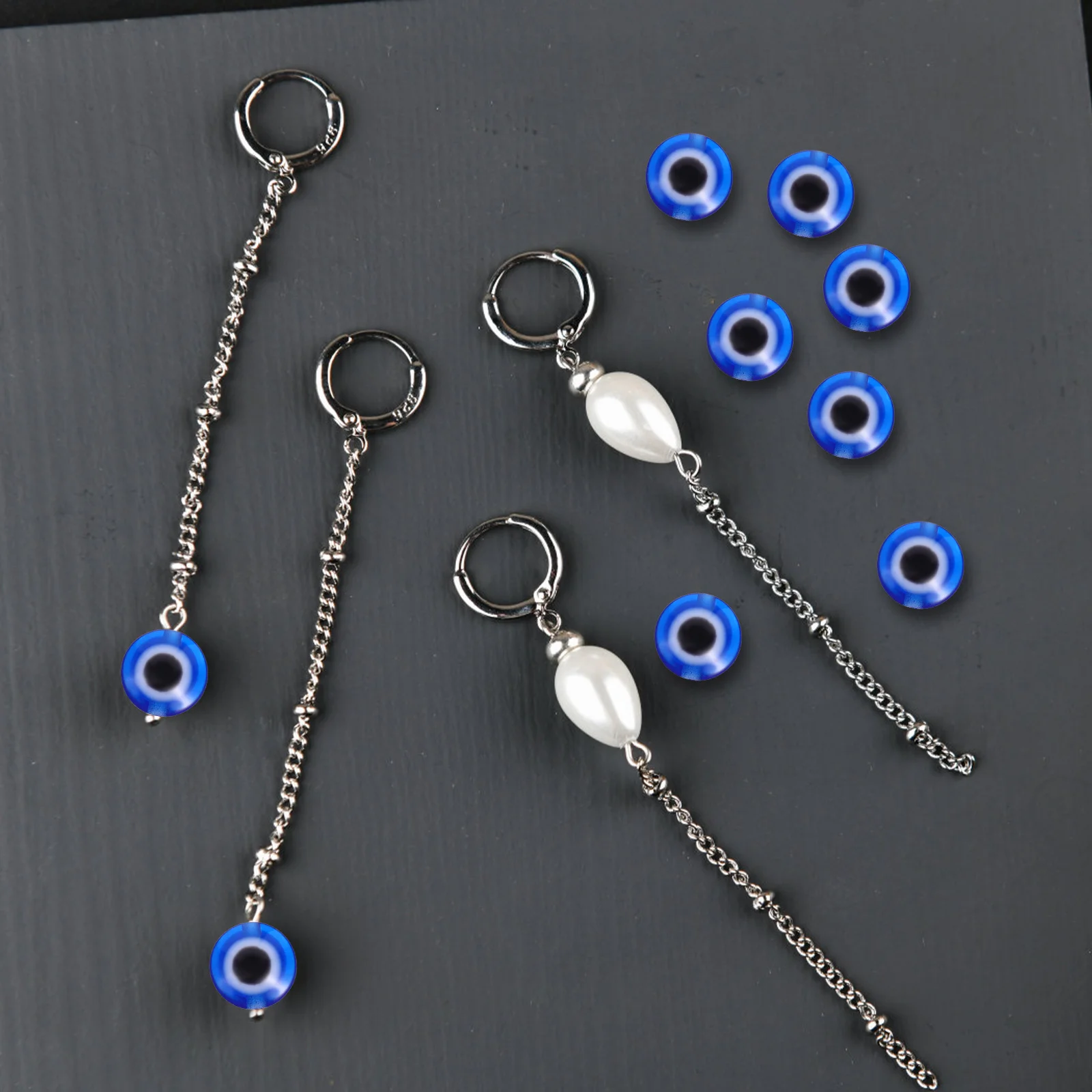 

100 шт., синие бусины для глаз, подвески с интервалом для рукоделия, изготовления ювелирных изделий, пластиковый кулон, подвеска, подвески «сделай сам», подвески