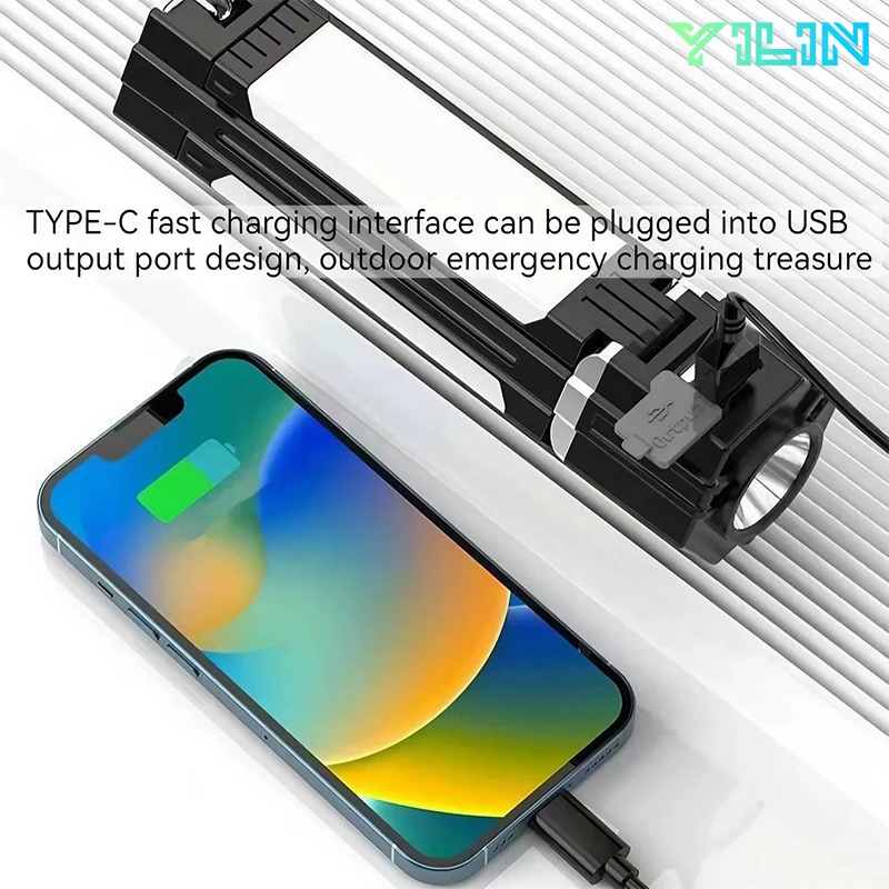 هايت السطوع قابلة للشحن في الهواء الطلق التخييم خيمة خفيفة مصباح المحمولة مصباح يدوي قابل للطي بنك الطاقة في حالات الطوارئ العمل الكاشف