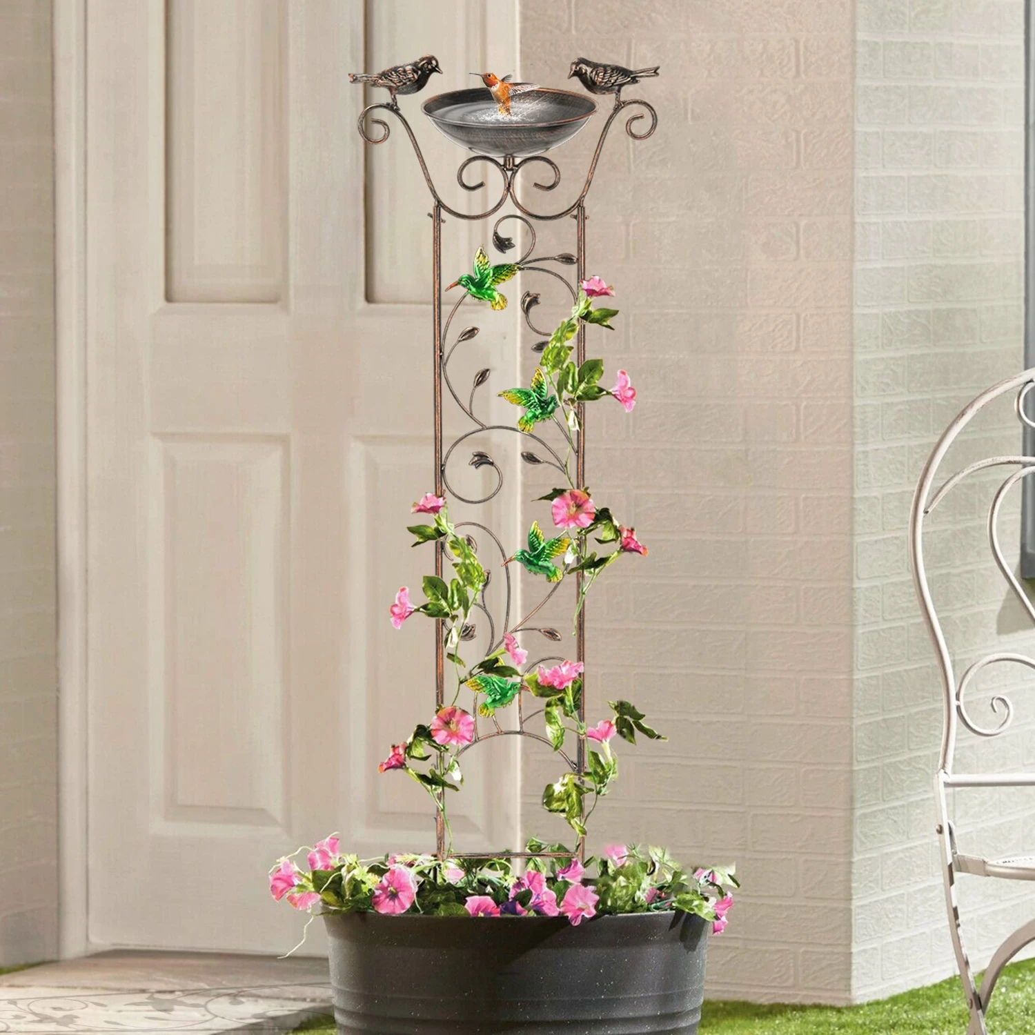 elegance and charm to your outdoor space with this stunning and sturdy iron trellis. Transform your garden with this beautiful a