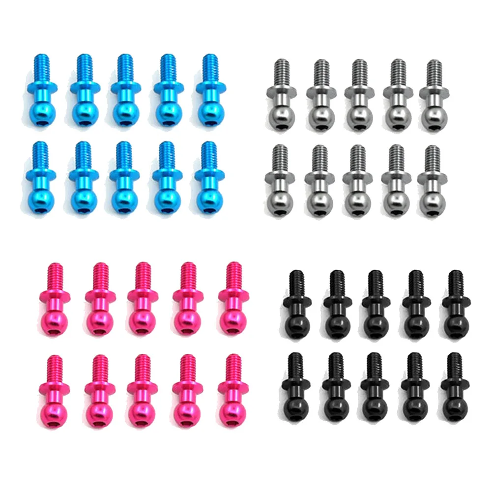 

40PCS Shock-Absorbing Ball Head M3 Teeth W25 for Sakura D5 TT01/02 Flat Running Universal Tie Rod Head,4Colors