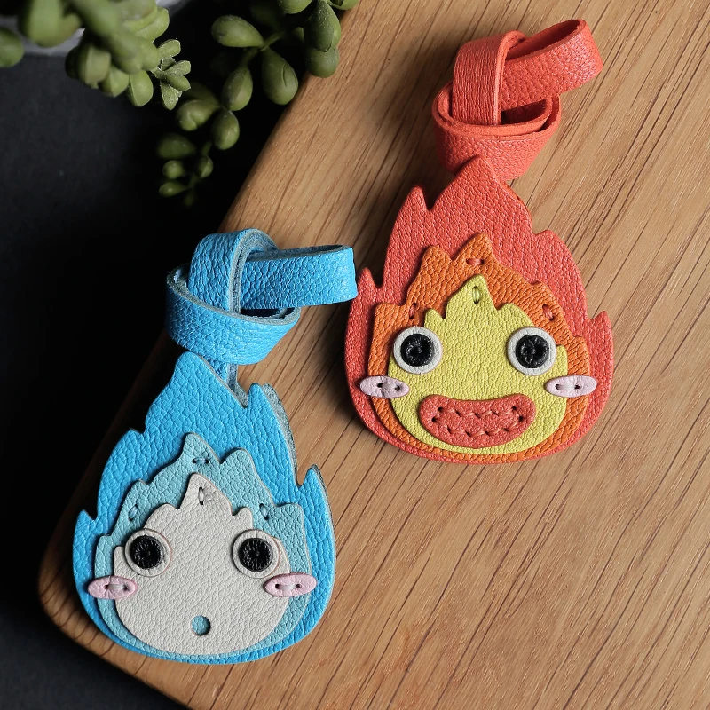 Creative Cute Scarecrow Orange Flame Design Keychain Pendant Cartoon Character Bag Pendant Couple Gift Car Key Pendant 2025 New