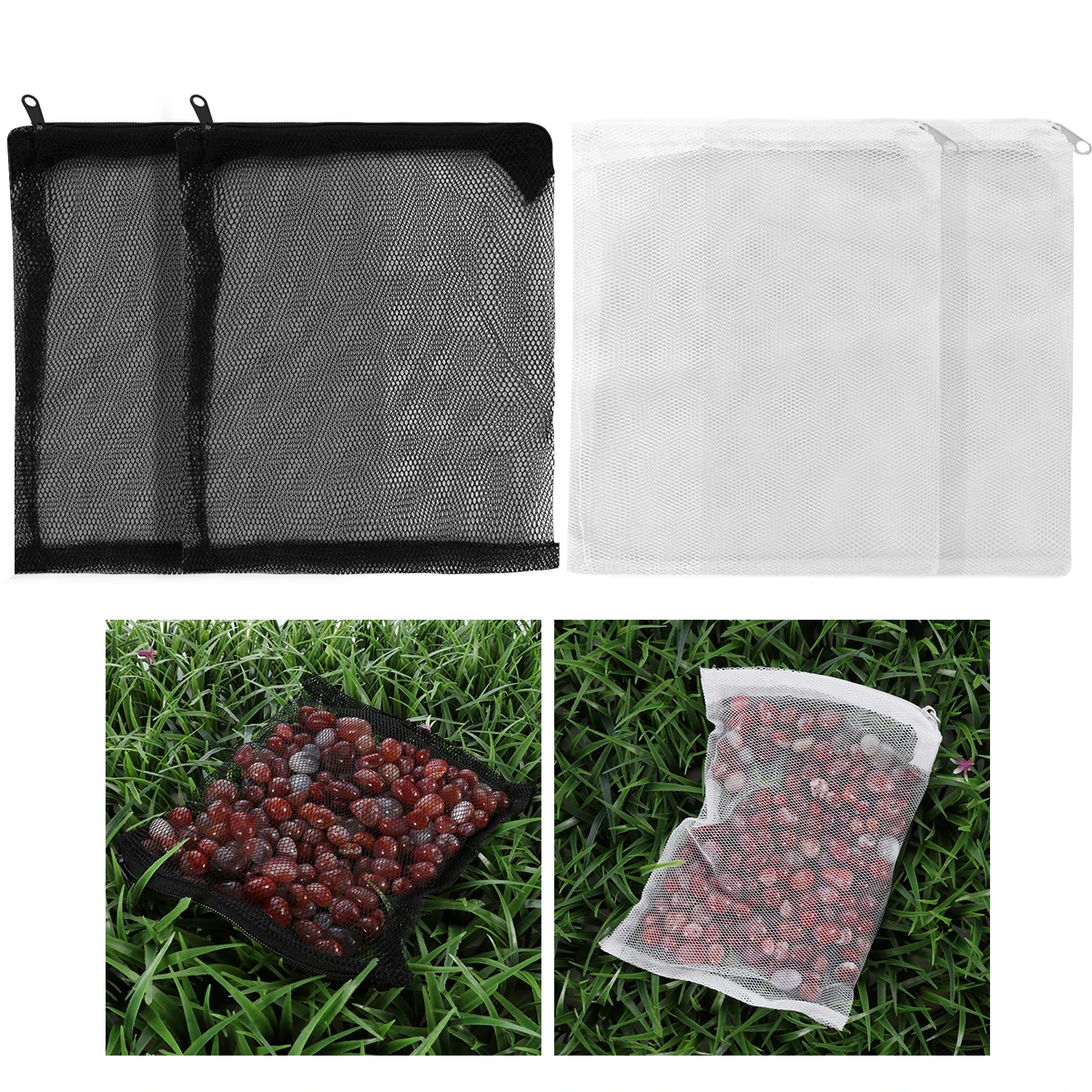 

12pcs Filter Bags Mesh Design Flow Reusable Zipper Aquarium Fish Tank Media Plastic Pet Supplies