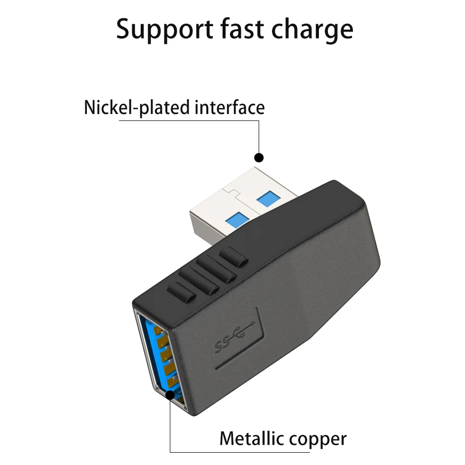 USB 3.0 Male to Female Extension Adapter USB Multiple Direction 90 270 Degree Combo Vertical Up and Down Angle Coupler Connector