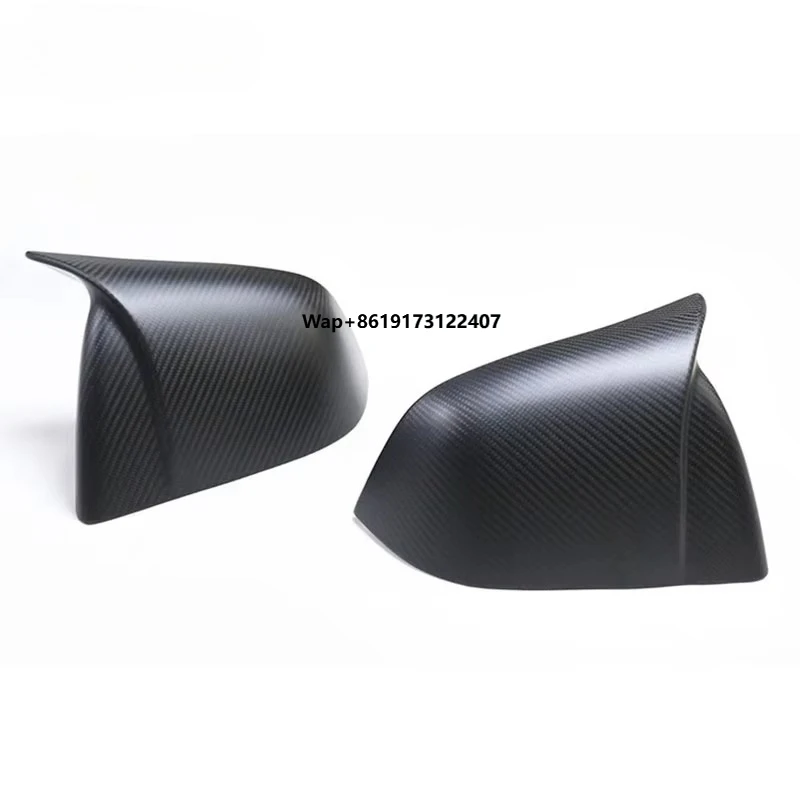 

High quality real Dry carbon fiber adhesive horn rearview mirror cover modification for Model 3/Y