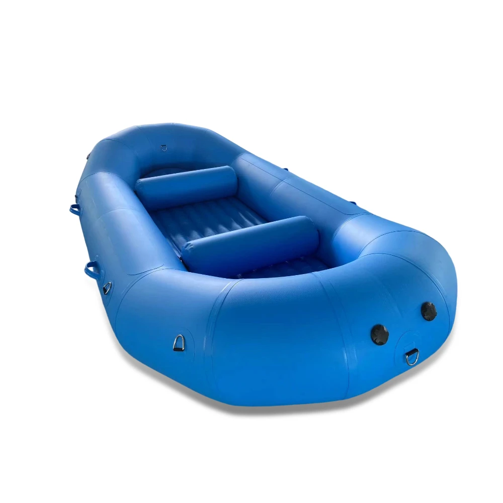 

OEM High Quality 14ft 1.2mm PVC Hypalon Self Bailing Whitewater River Raft Inflatable Rafting Boat For Sale