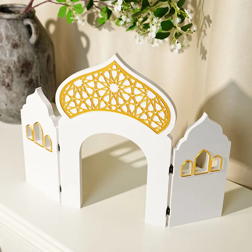 Acrylic Aqsa Mosque - Hajj Arch Ornament Luxury Islamic Desktop Decor for Muslim Oriental Festival Calendar Home Decoration