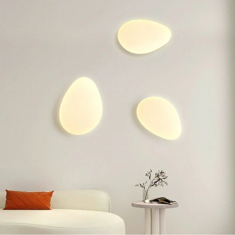 Nordic cobblestone wall lamp modern minimalist living background bedroom children's room lamps wall lights mounted furniture led