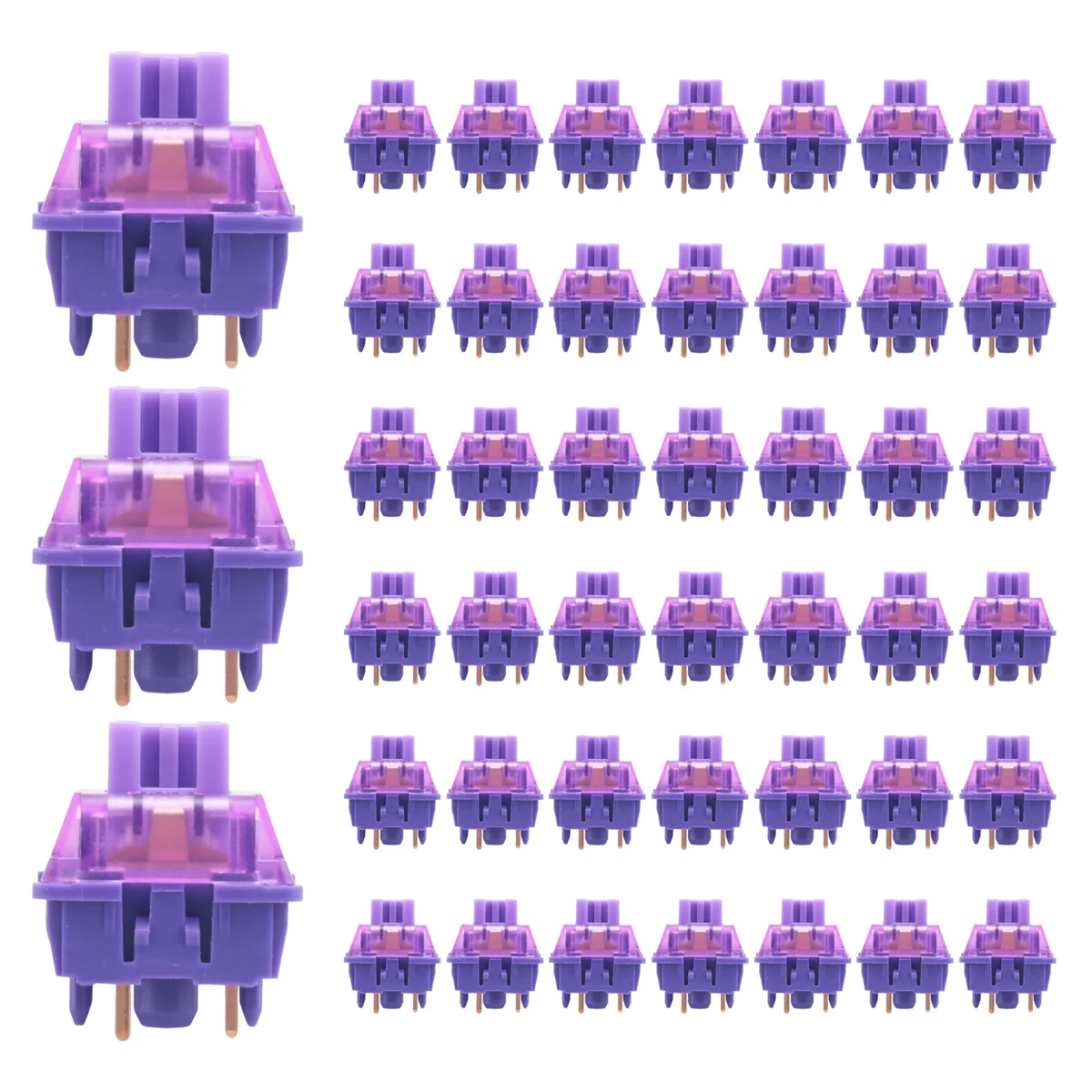 45Pcs V3 Pro Lavender Purple Switches 5 Pin 40gf Tactile Switch Compatible with MX Mechanical Keyboard