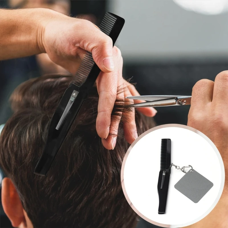 Folding Beard Comb with Mirror Mustache Comb Small Pocket Smooth Hair Comb for Men Everyday Grooming and Hair Care Dropshipping