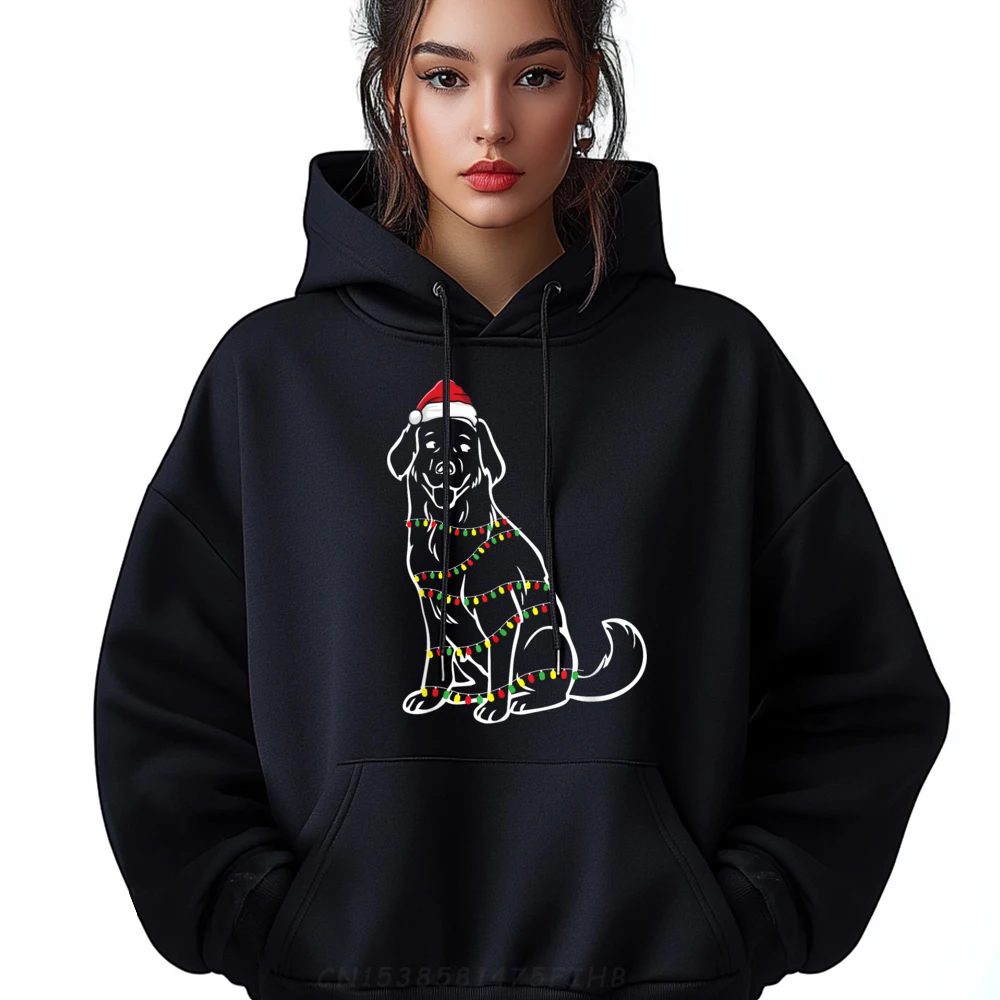 

Golden Retriever Christmas Tree Lights X-Mas Cute Dog Puppy Graphic Sweatshirts Men Spring Sweater New In Sweatshirts