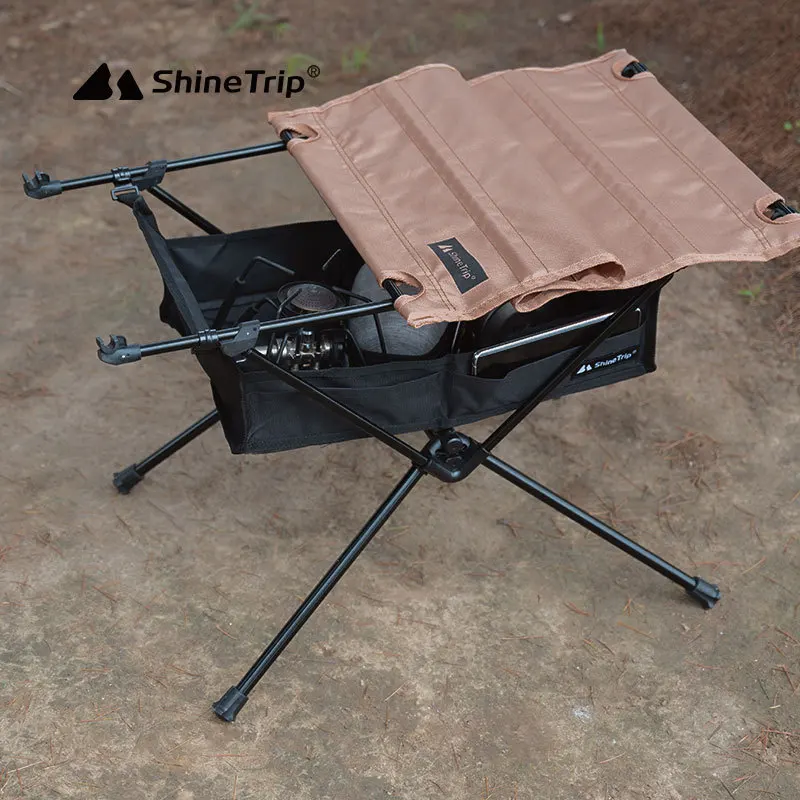 Shine Trip Fabric Desk Oxford Fabric Nylon Mesh Storage Bag Lightweight Folding Outdoor Camping Table Mesh Bag