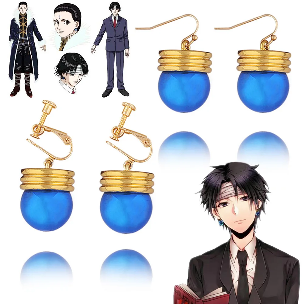 2021 HUNTER X HUNTER Cosplay Props Japanese Anime Figue Chrollo Lucilfer Metal Ear Clip Ears Accessories for Unisex Costume Prop