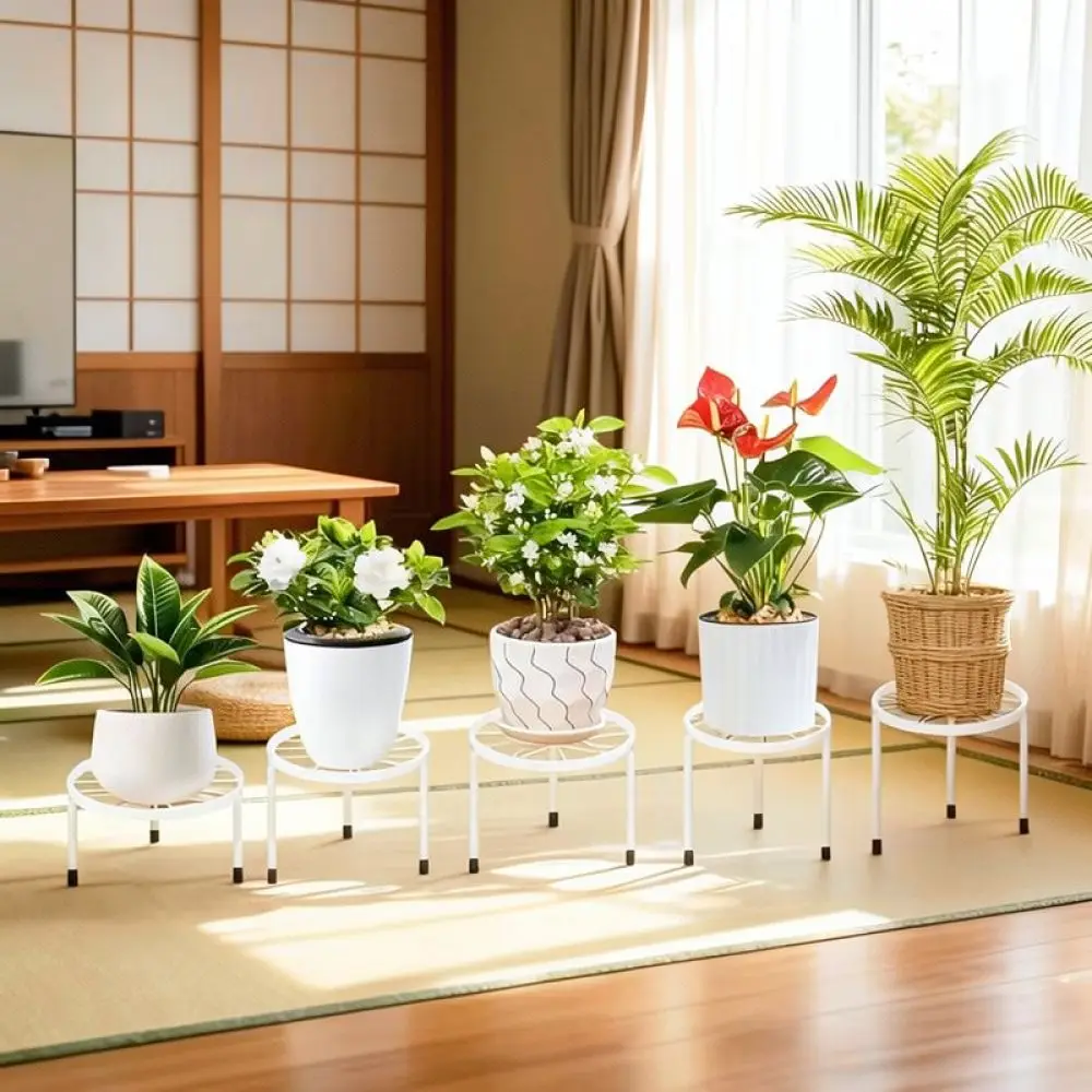 Decorative Metal Flower Pot Stand Floor Rack Iron Plant Holder For Indoor Outdoor Balcony Patio Garden Decor