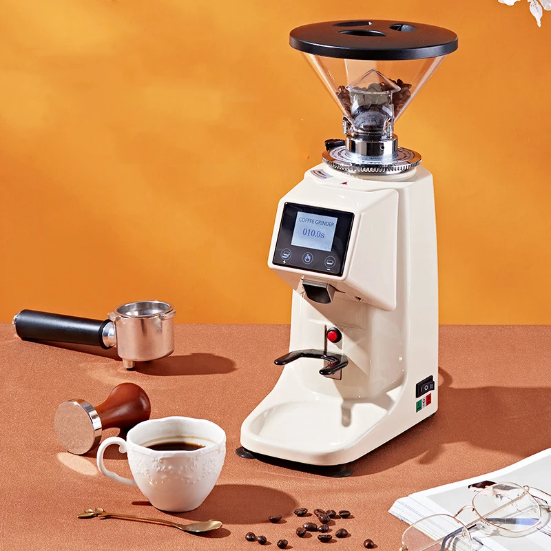 Electric Coffee Grinder Espresso Italian Flat Whetstone Miller Touch Panel Bean Crush Maker