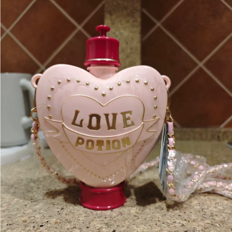 In Stock Genuine Universal Studios Potter Love Potion 320ml Water Bottle Pink Love Crossbody Cold Water Cup Souvenir Toy Gifts