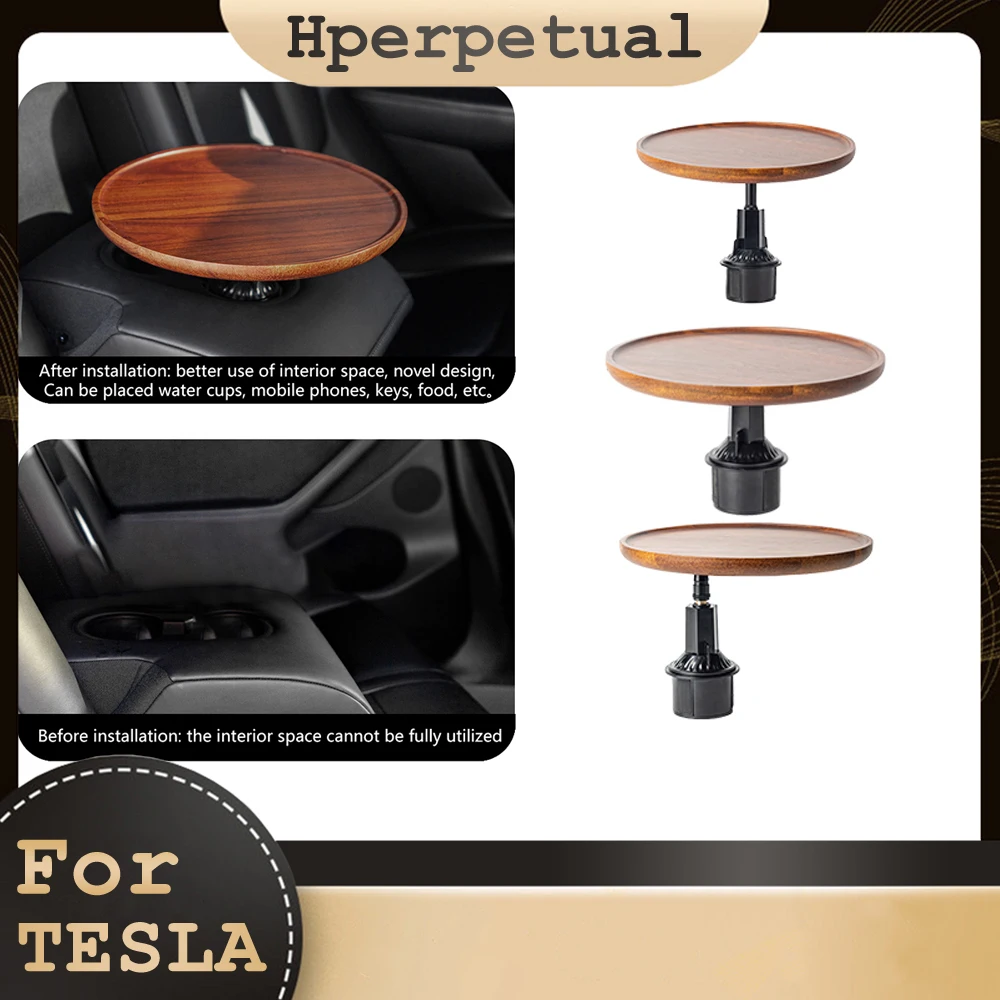 

For Tesla Model 3/Y/S/X/Highland/Juniper 2025 Car Center Console Armrest Board Desk Round Tray Table Eating Drinks Tray Holder