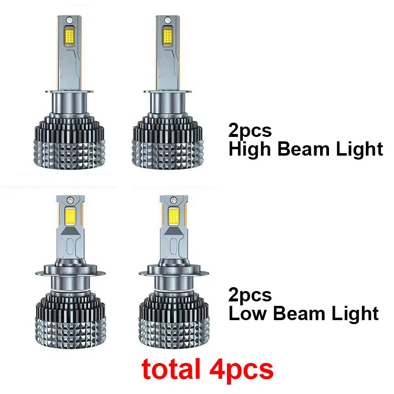 4pcs/set for Changan HUNTER 2024 Headlight LED Bulb Strong Lighting Far Near High Low Beam Light Bulb White Bulb F70