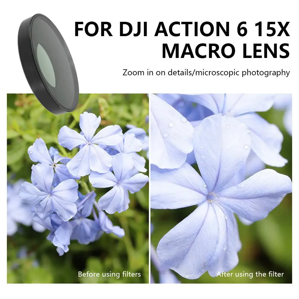 15X Macro Lens For DJI Action 6 HD Optical Glass Professional Close-Up Photography Accessory For Capturing Tiny Details