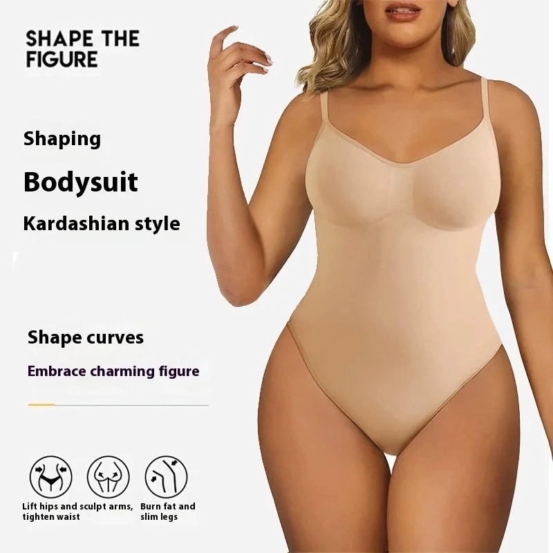 女性用ワンピースシェイプウェアボディスーツ-–-お腹コントロール＆全身スリム化、シームレスな彫刻フィット感