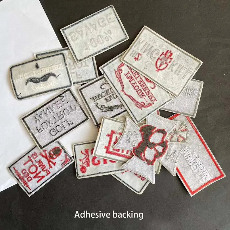 12 Stück/Punk-Kleidungsaufkleber zum Aufbügeln, Buchstaben-Stoffabzeichen, Stickerei-Applikationen, Thermokleber für Kleidung, Jeans – Detail 4