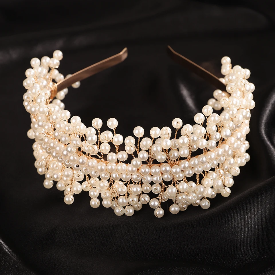 Silver Pearls Hair band Handmade Hair Accessories Bridal  display picture 2