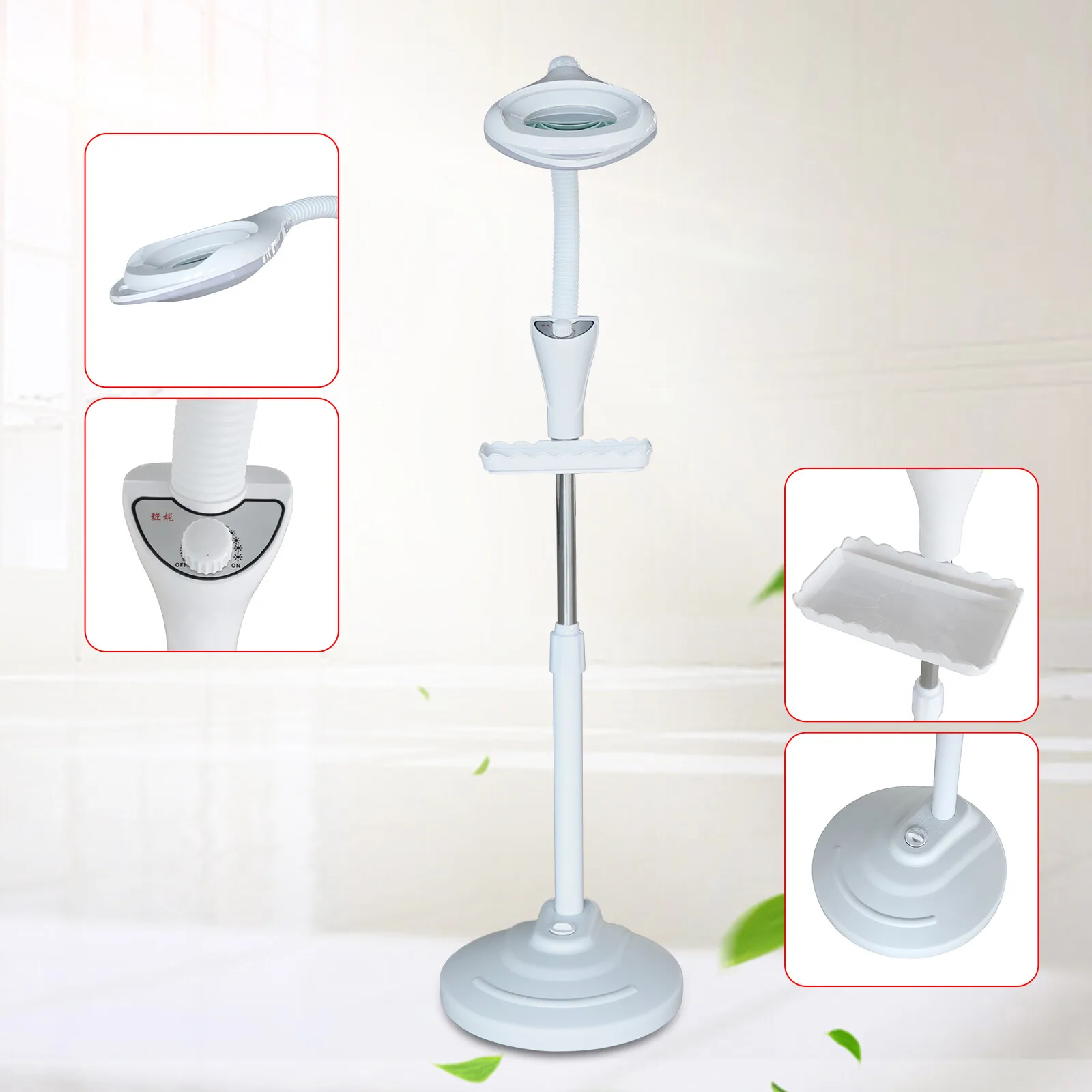 

16X Magnifying Floor Stand Lamp Light Magnifier LED Tattoo Beauty Salon Lighting