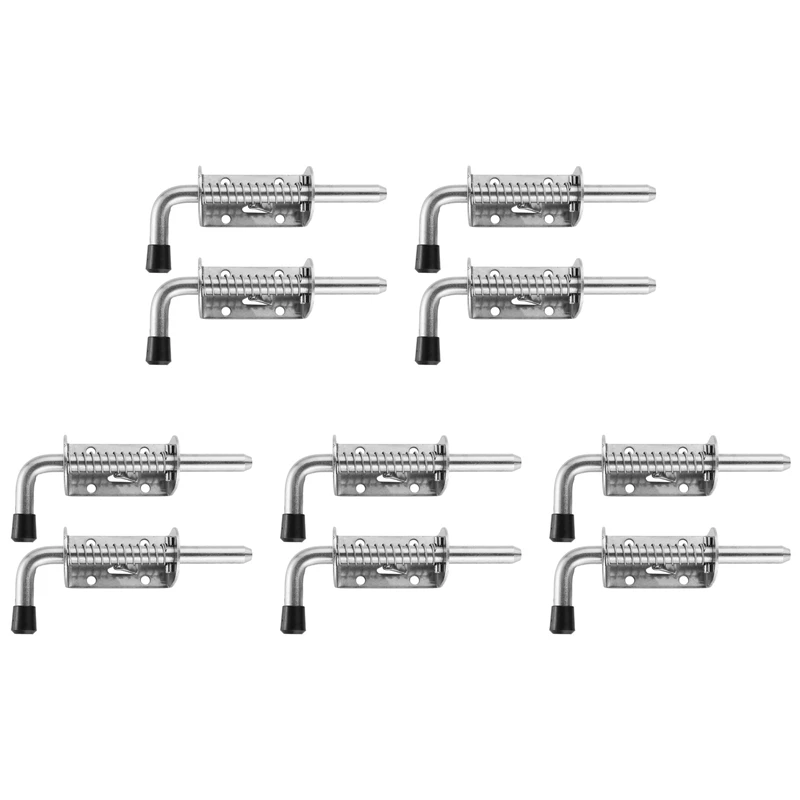 

10 шт. 5-дюймовая пружинная защелка из нержавеющей стали, шпилька, цилиндрический болт, 2 мм, утолщенный дверной замок, матовый