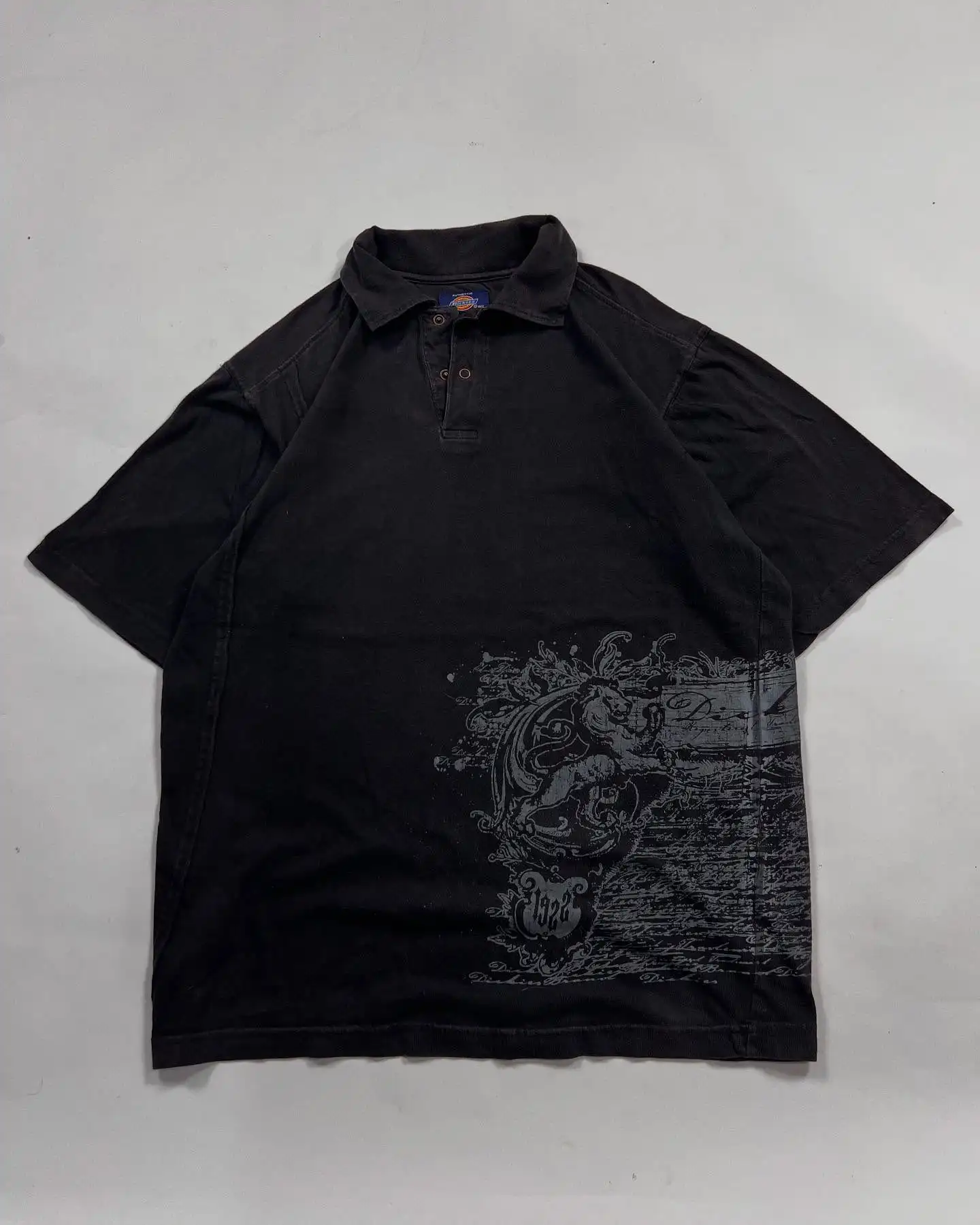 ريترو 2000s القوطي Harajuku الشارع نمط الجرافيك المحملة الظلام القطن قميص بولو خمر قمة الموضة الأمريكية