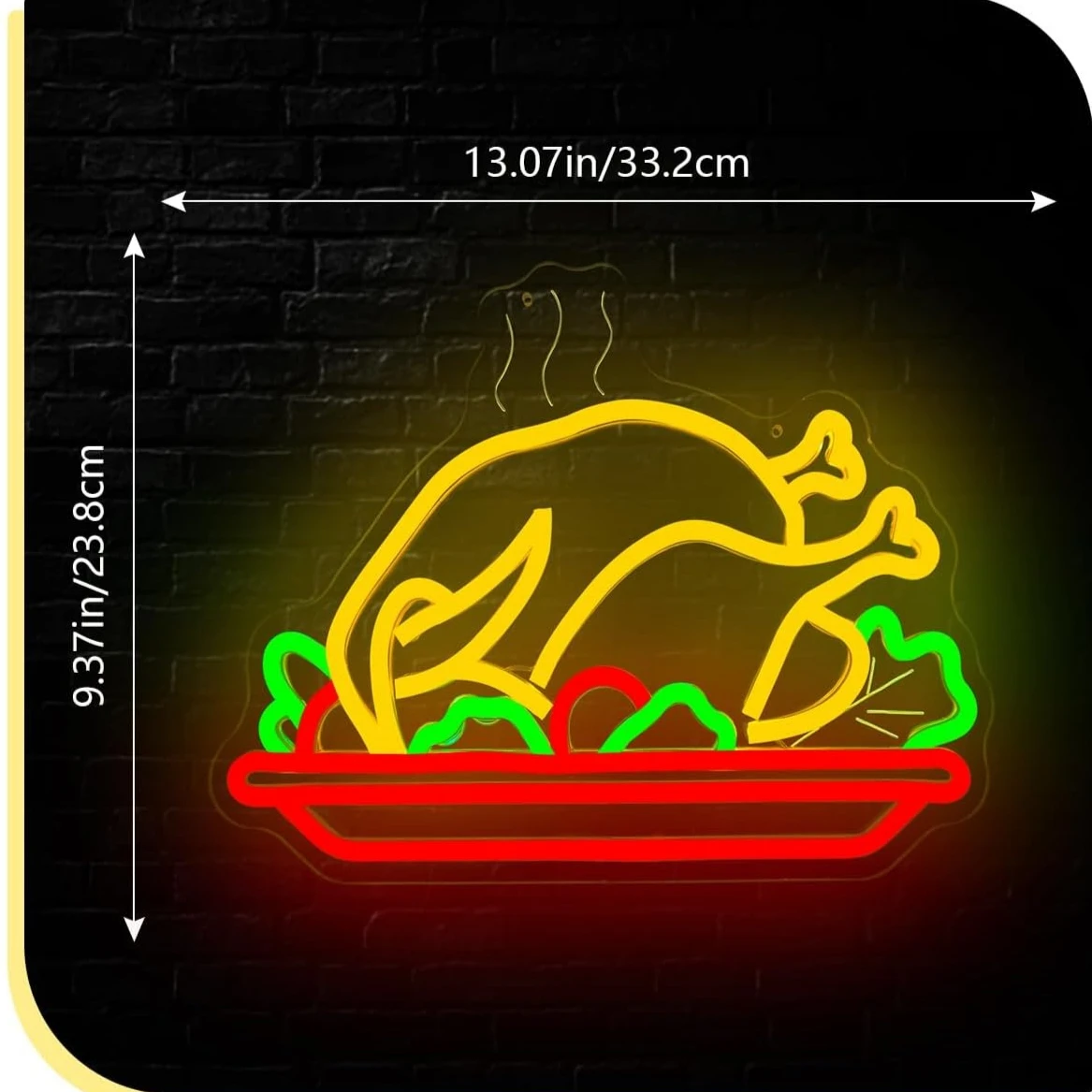 تركيا النيون تسجيل الدجاج أضواء النيون عكس الضوء LED لمطعم متجر الشكر غرفة الطعام رجل الكهف الدجاج المشوي ديكور USB