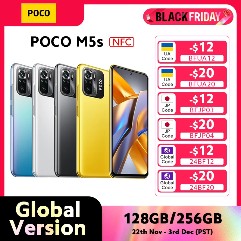 Global Version POCO M5s 128GB / 256GB MTK G95 64MP Quad camera 6.43" AMOLED Dotdisplay 5000mAh 33W NFC 2,000+ sold200,873.12352,407.97Save 151,534.85-43%Free shippingXiaomi Mi - Global StoreSee previe