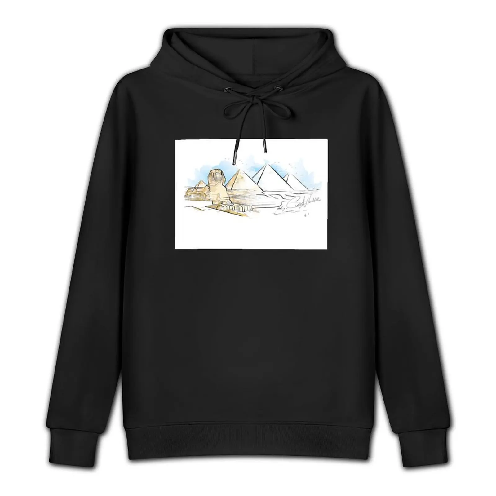 Pyramids & Sphinx at Giza Watercolour Mask Pullover Hoodie autumn new in hoodies & sweat-shirt