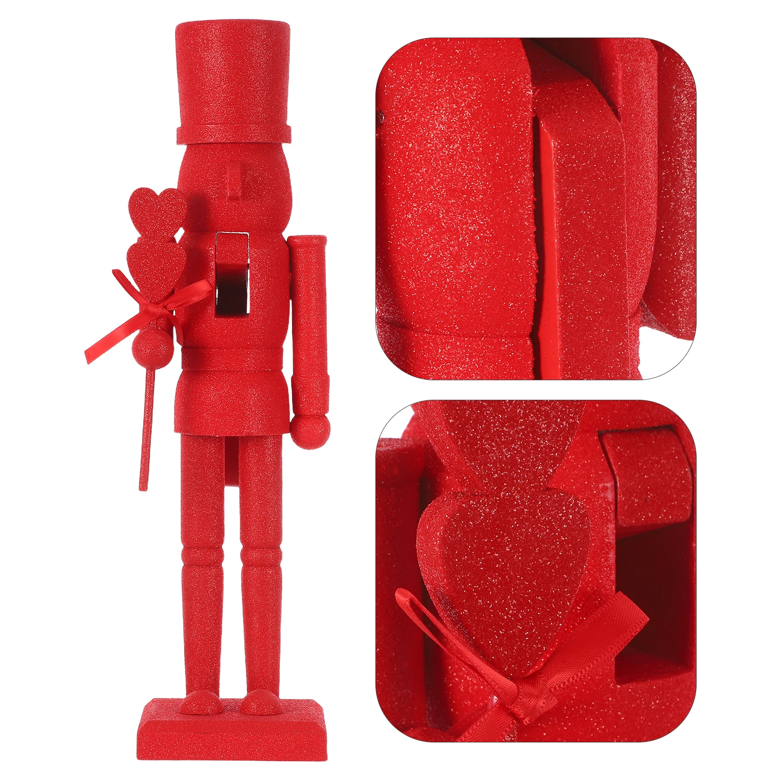 

Valentine'S Day Nutcracker Wooden Handmade Glitter Decor Soldier Festival Tabletop Centerpiece Christmas Ornament