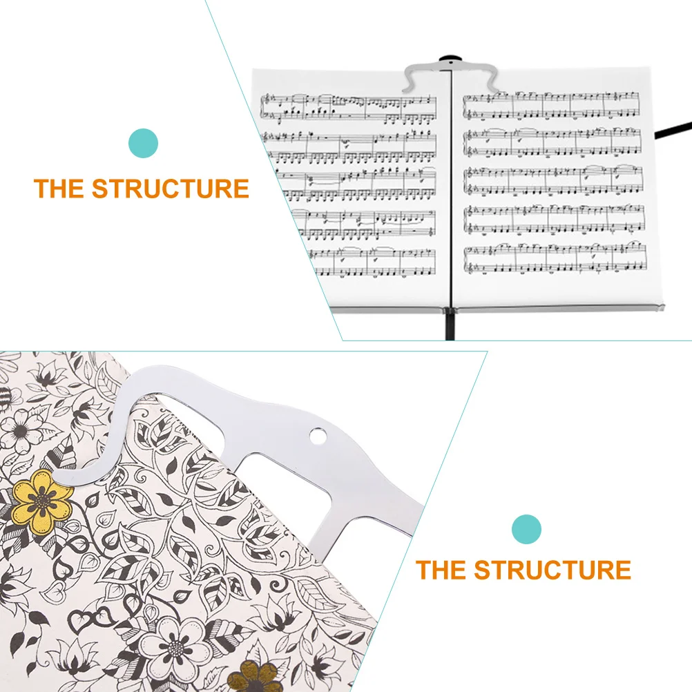 

Metal Clip Portable Music Book Clamp Page Holder Practical Score Iron Stand Sheet